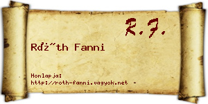 Róth Fanni névjegykártya