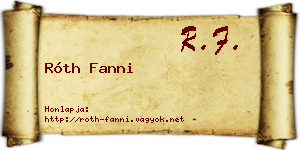 Róth Fanni névjegykártya